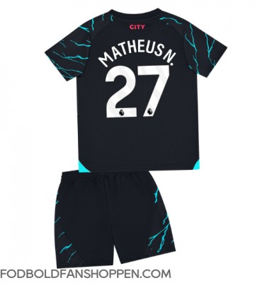 Manchester City Matheus Nunes #27 Tredjetrøje Børn 2023-24 Kortærmet (+ Korte bukser)